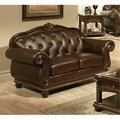 Acme Furniture Industry Anondale Top Grain Leather Loveseat in Cherry 15031